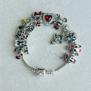 Disney Sterling Silver Bracelet - Full of Charms ✨